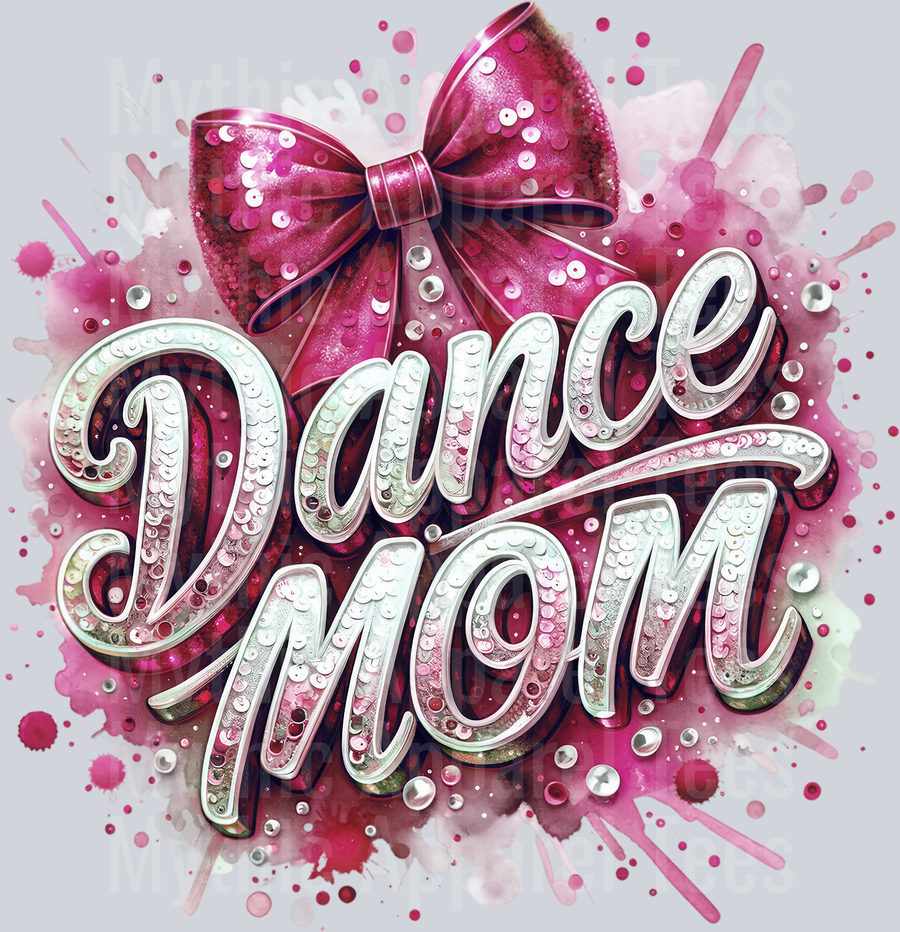 0019 Dance Mom Sequins Maroon DTF Dance Mom Transfers