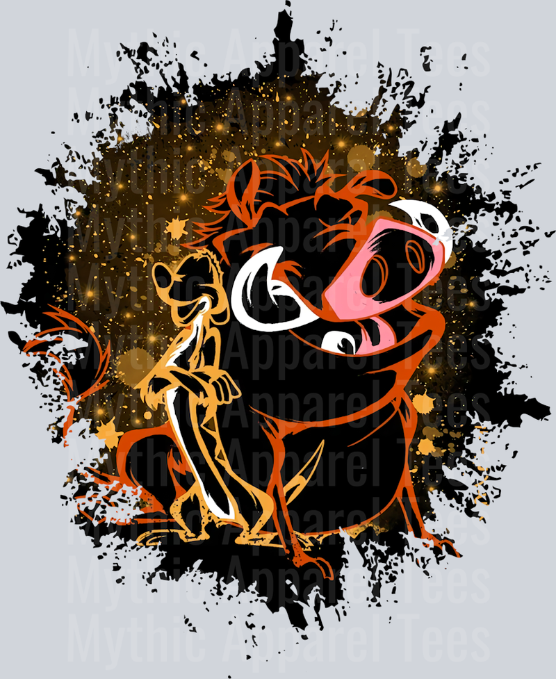 Timon & Pumbaa Disney Lion King Dark Silhouette Color Splash Crystal Ball Vision