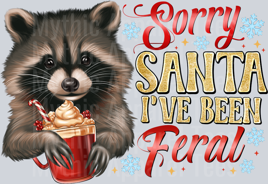 Sorry Santa I've Been Feral Raccoon