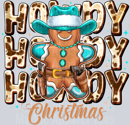 Howdy Christmas Western Gingerbread cookie
