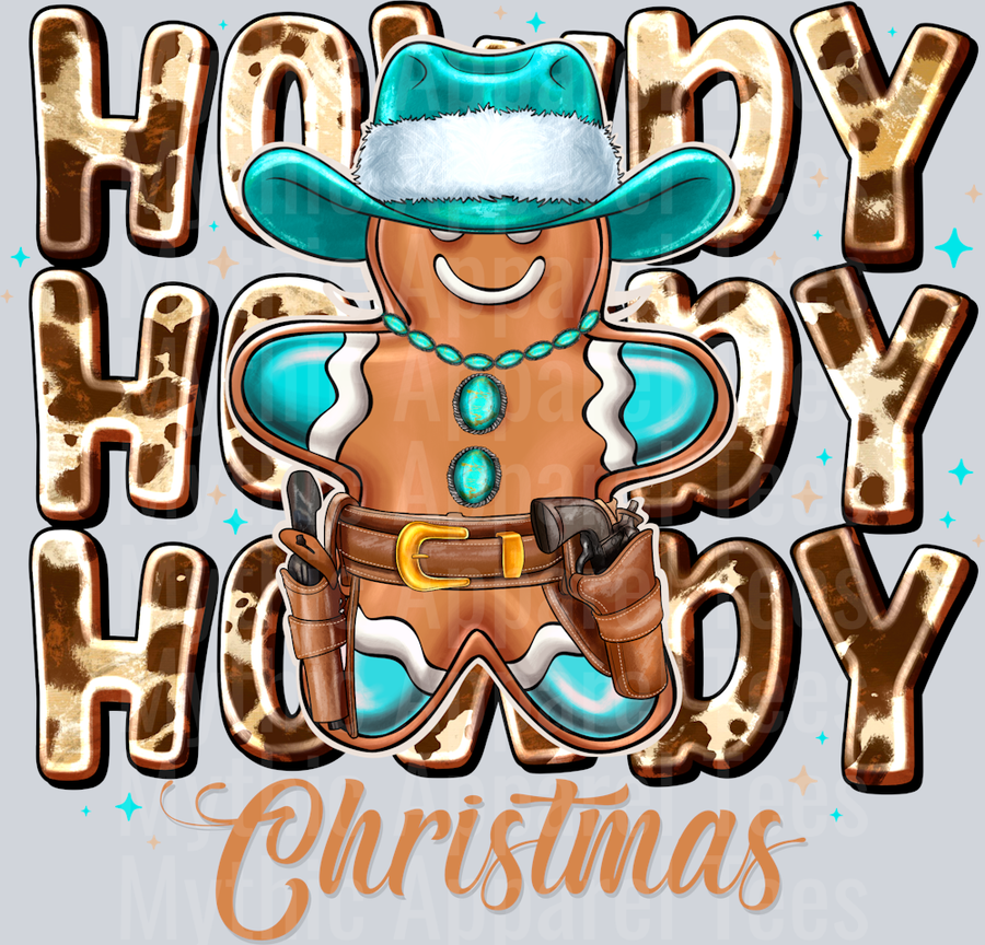 Howdy Christmas Western Gingerbread cookie