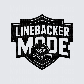 American Football Linebacker Mode Shield Badge Helmet Logo
