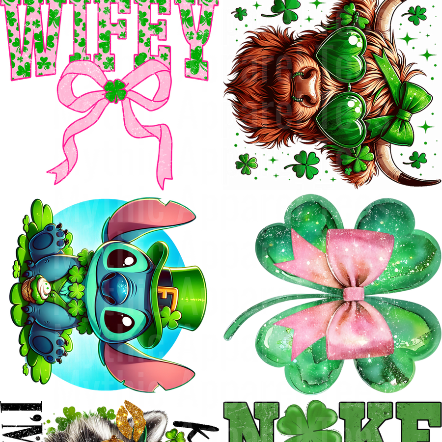 St Patricks Day GANG SHEET 10 FULL SIZE IMAGES