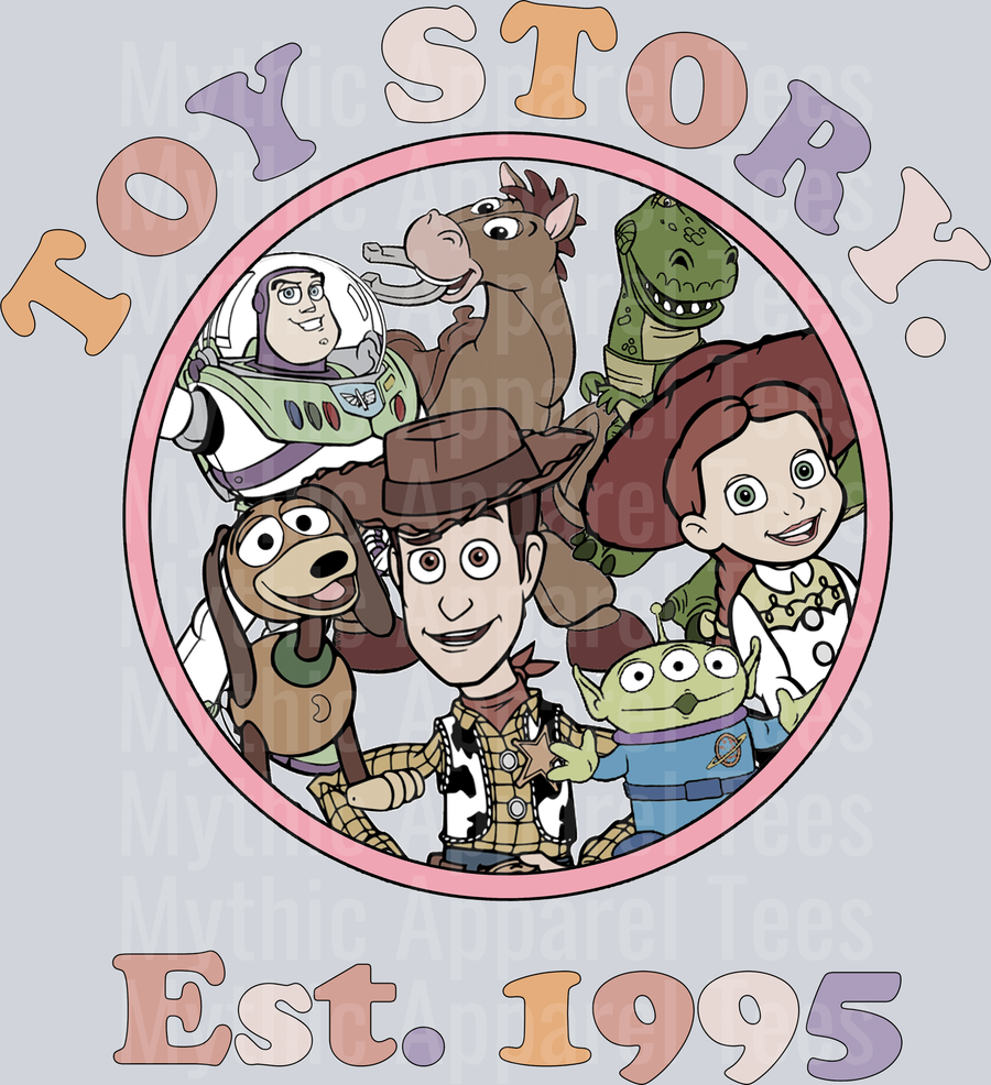 Toy Story EST 1995 Retro Style Print DTF Disney Transfers