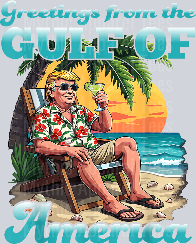 Greeting from the Patriotic Gulf Of USA America Retro T-Shirt 17 DTF Gulf Of America Transfers