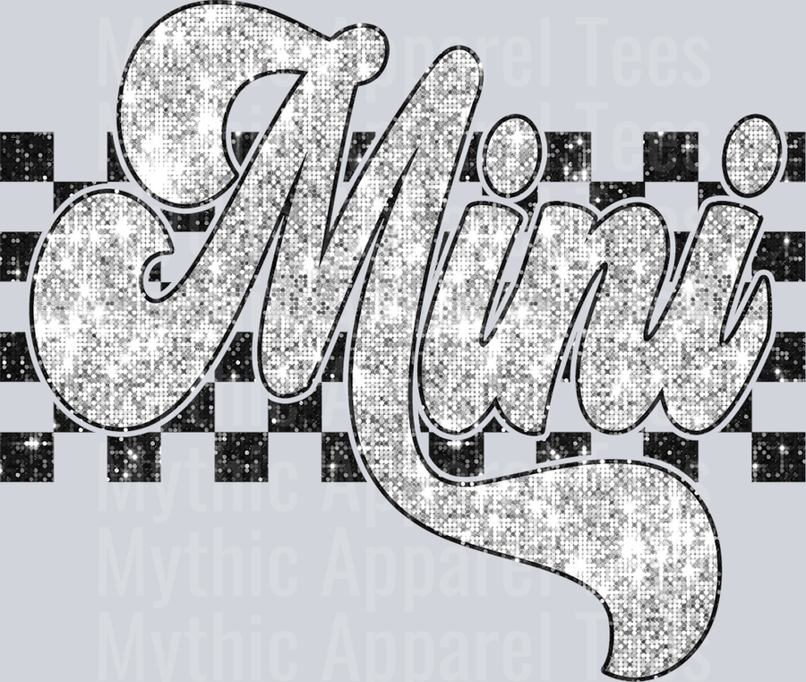 Sequin Silver Checkered Mini