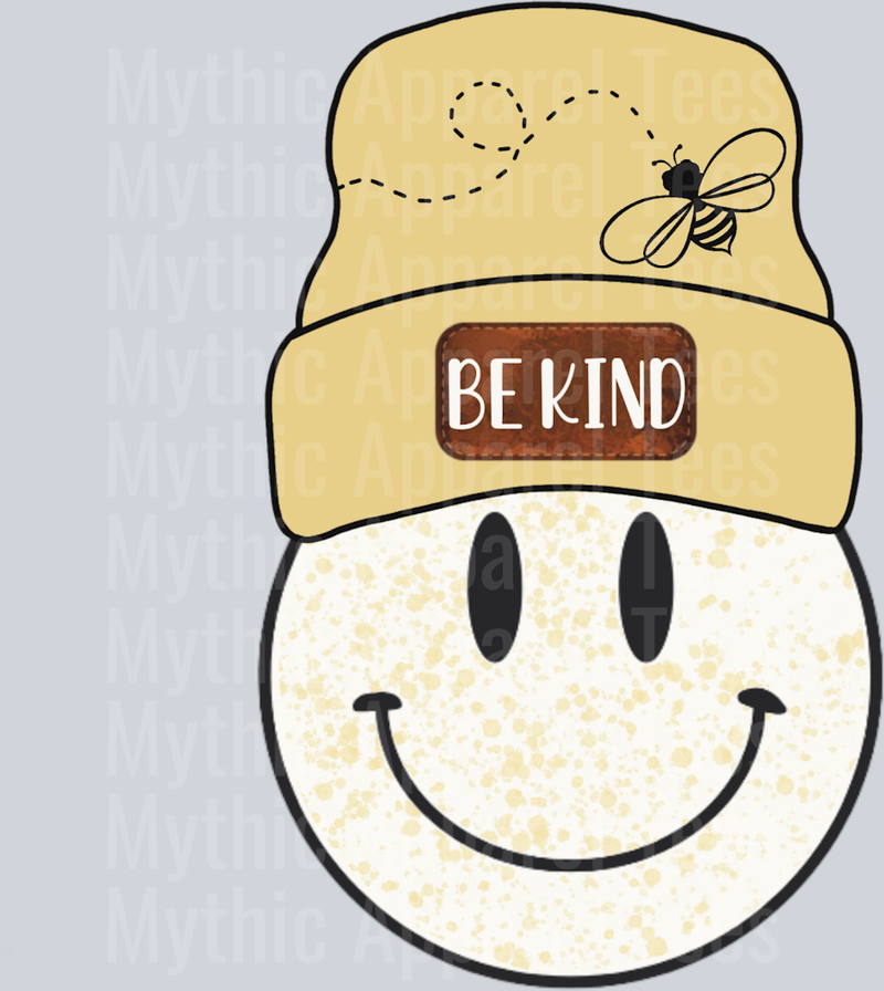 Bee Kind Bee Hat Smiley DTF Inspiring Transfers