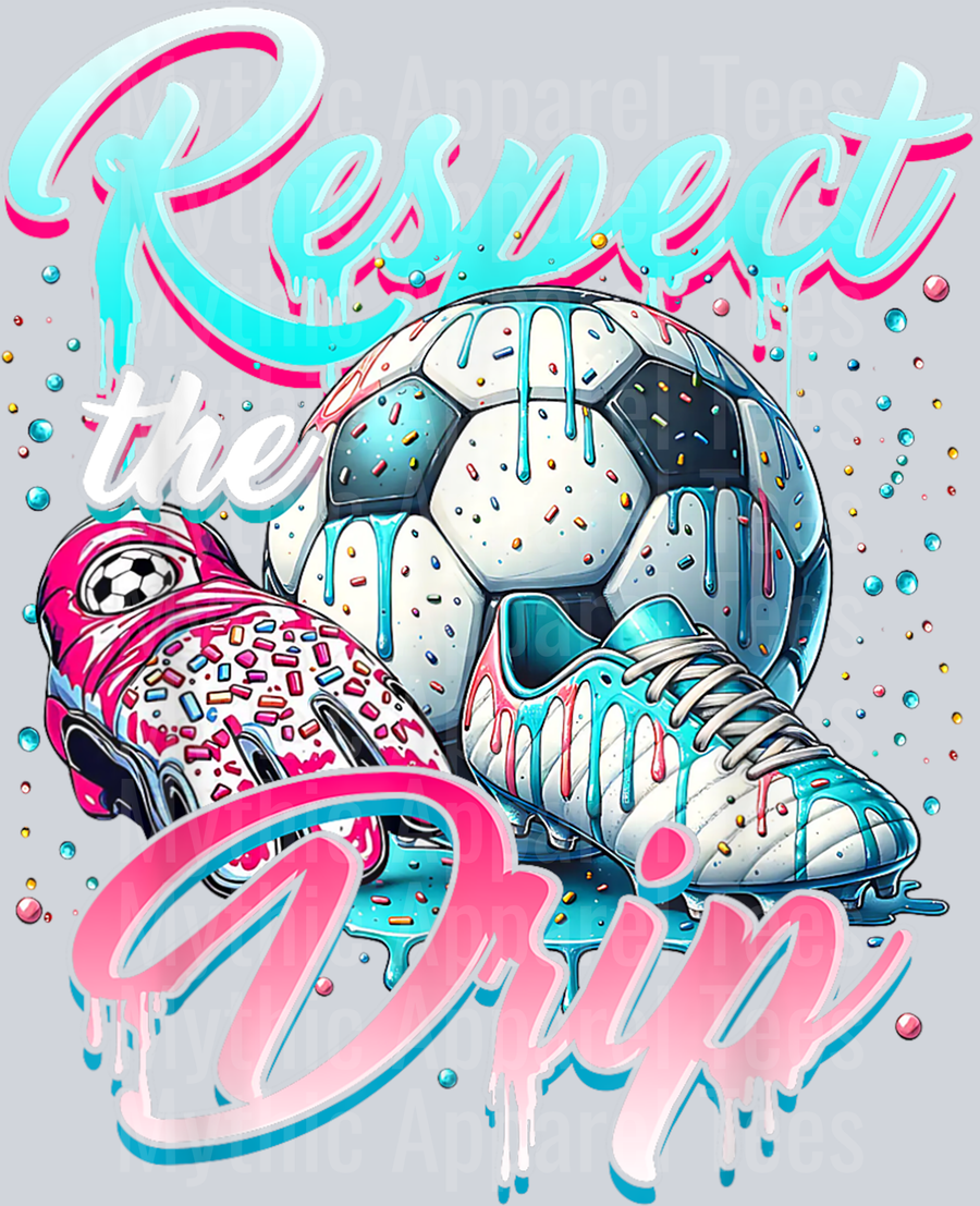 Soccer Ice Cream Sprinkles Theme Youth Respect The Drip Kids DTF Soccer Transfers
