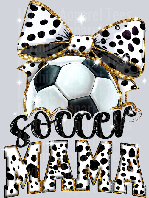 Soccer Mama Ball bow and glitter cute DTF Sports Transfers