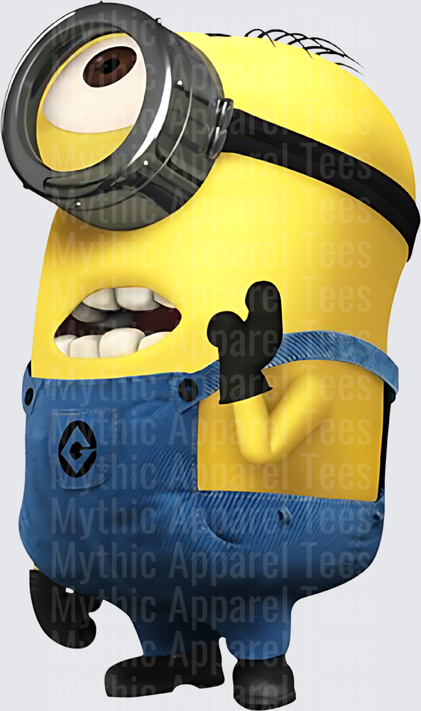 Minnions Stuart One-Eye Laughing Tilted Head Blue Overalls