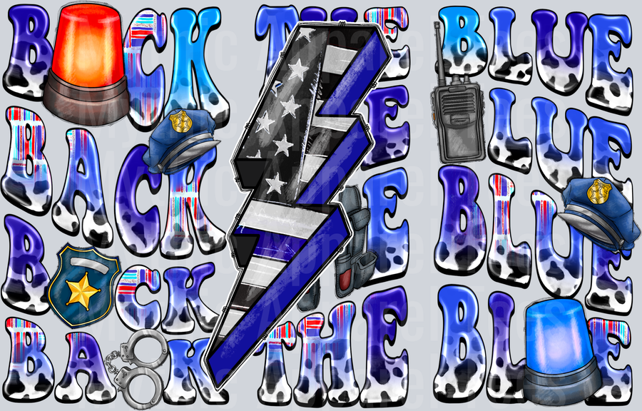 Back The Blue 4th of july DTF Patriotic Transfers