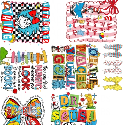 DR SEUSS GANG SHEET 10 FULL SIZE IMAGES