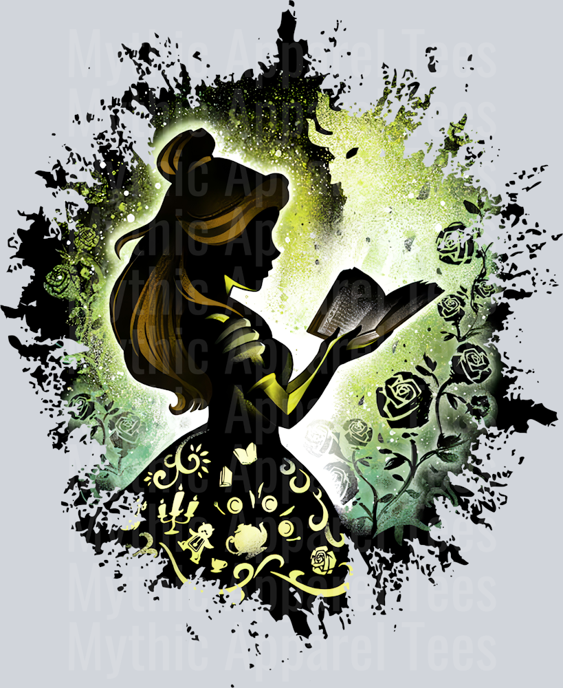 Belle Disney Princess Dark Silhouette Color Splash Crystal Ball Vision
