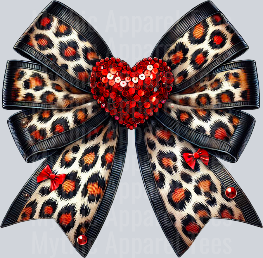 Leopard Bow With Black Edges Style Combo Valentines Day Design