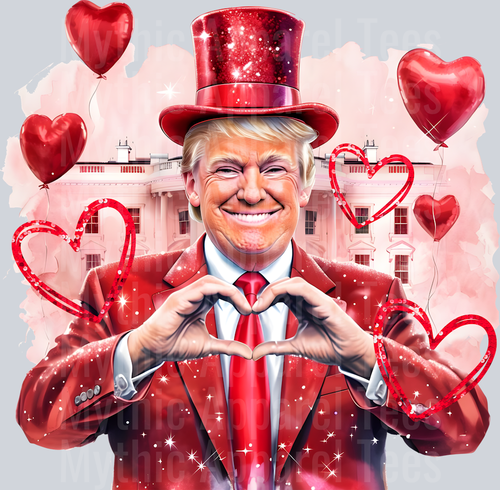 Trump Heart Hands Maga Style Combo Valentines Day Design