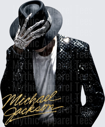 Michael Jackson Iconic Black Sequin Blazer Crystal Skeleton Glove Fedora Gold Signature
