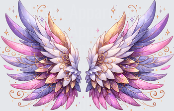 Angel Wings Glitter Purple Pink Gold Sparkle Fairy Fantasy