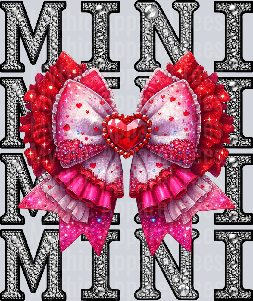 Rhinestone Mini Combo Pink/red bow Style Combo Valentines Day Design
