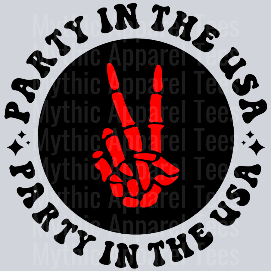Party In The USA Pocket Design Wavey Retro Style Funny Shirt Design