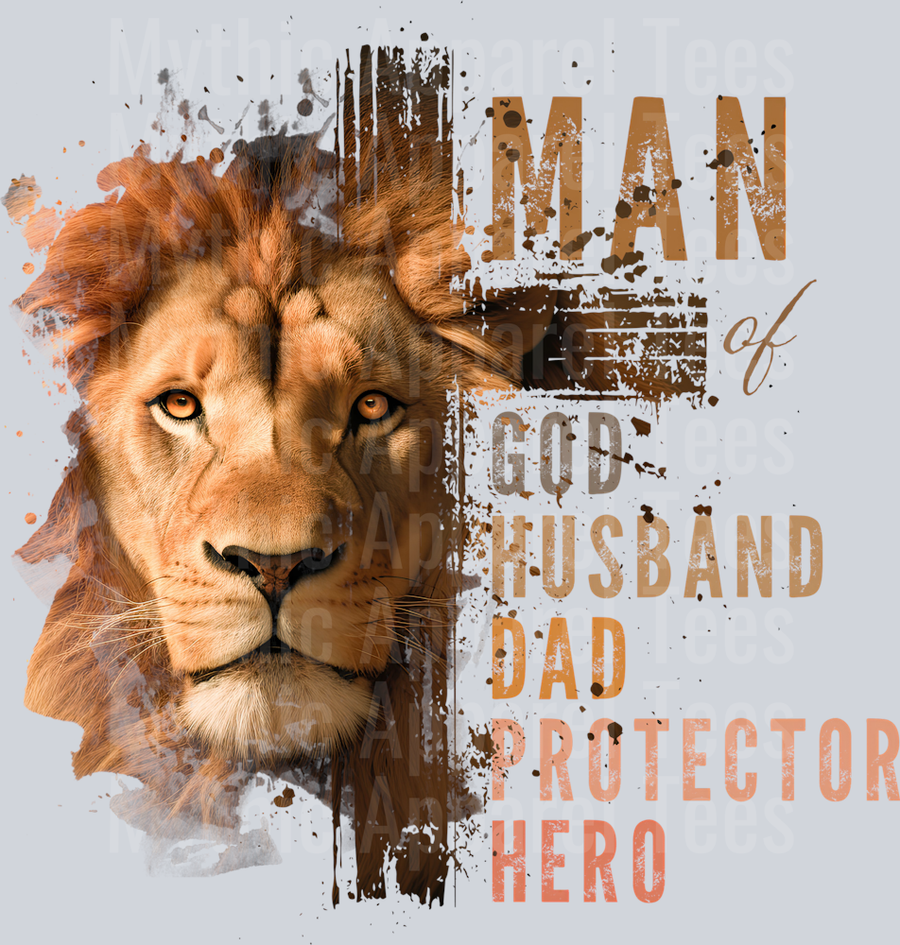 Man of GOD Husband Protector HERO DTF Fathers Day Transfers
