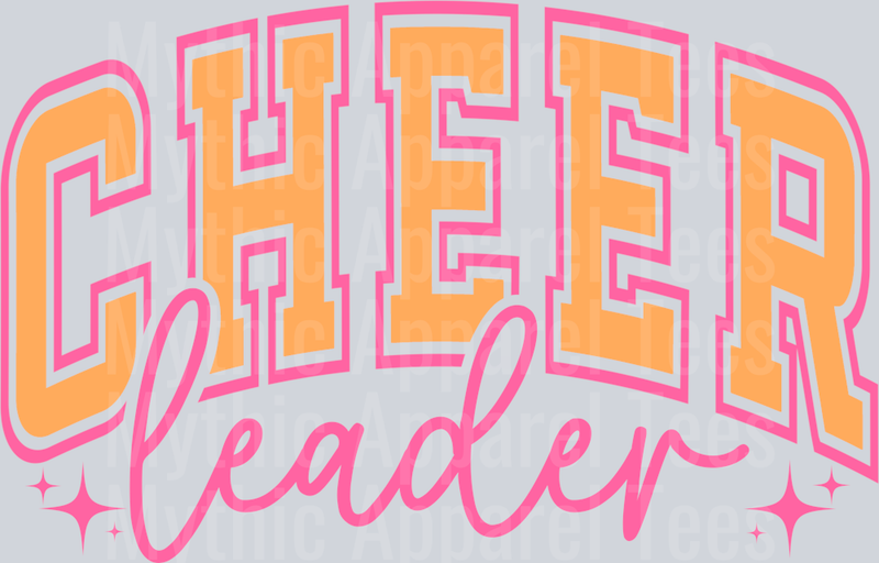 Cheerleader Orange and Pink Varsity Letters
