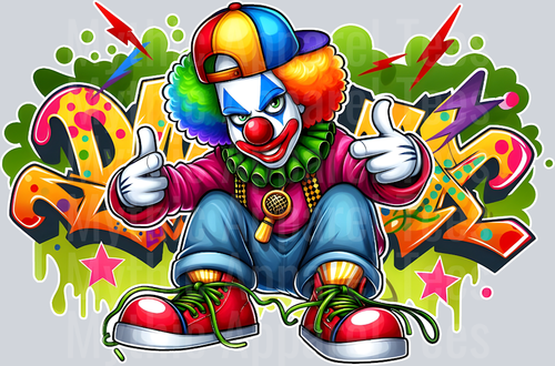 Krusty The Simpsons Graffiti DTF Pop Culture Transfers