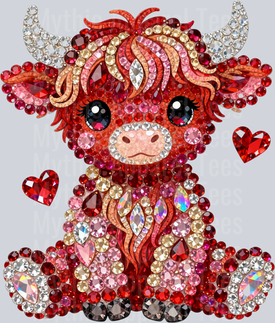 DTF Valentines Day Highland Cow Transfers