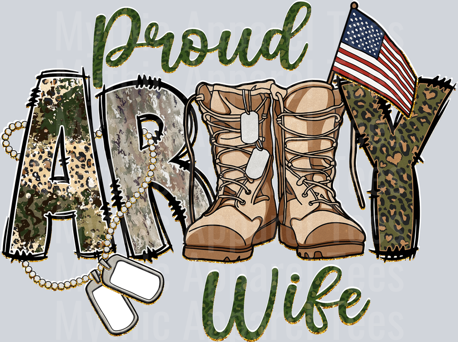 Proud Army Wife DTF Army Transfers