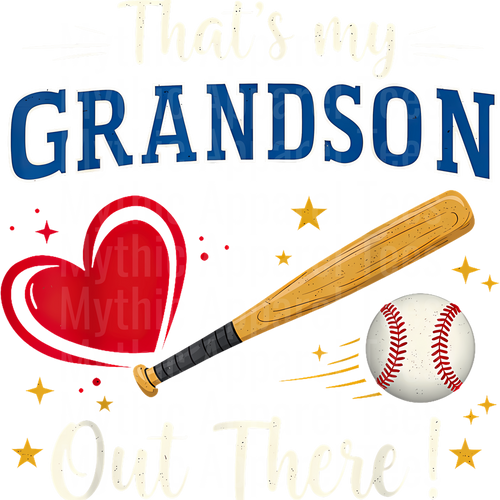 Grandma Grandpa Grandparents Baseball DTF Transfer