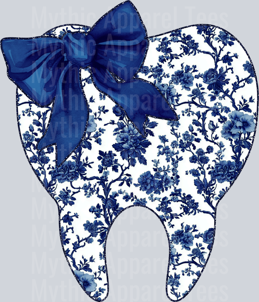 Navy Toile Tooth