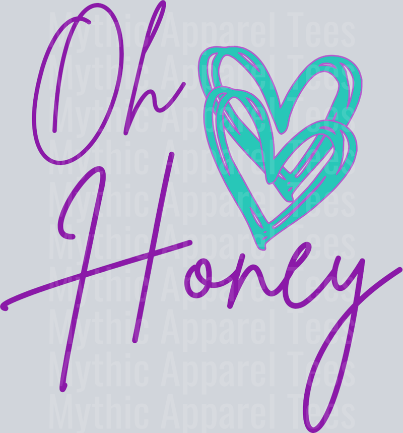 Oh Honey Purple Neon Hearts DTF Empowerment Transfers