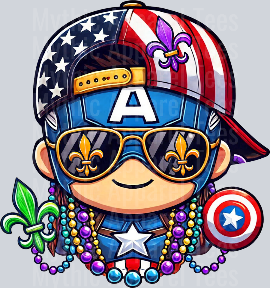 AZ765 Mardi Gras Captain America