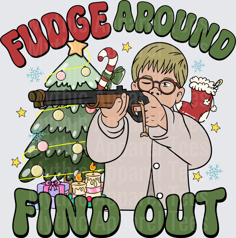 Ralphie A Christmas Story Fudge Around Find Out Holiday BB Gun Christmas Tree Design
