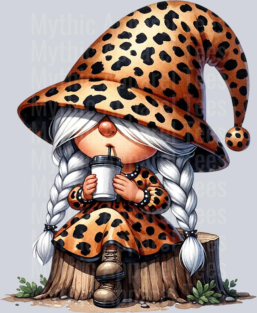11 Gnome Girl Leopard Print Adorable DTF Gnome Transfers