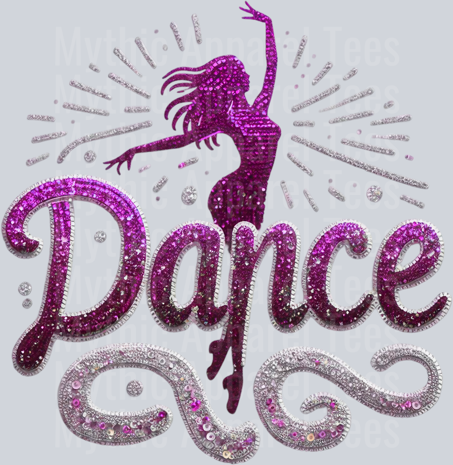 004 Dance Sequins Pink DTF Dance Female Transfers