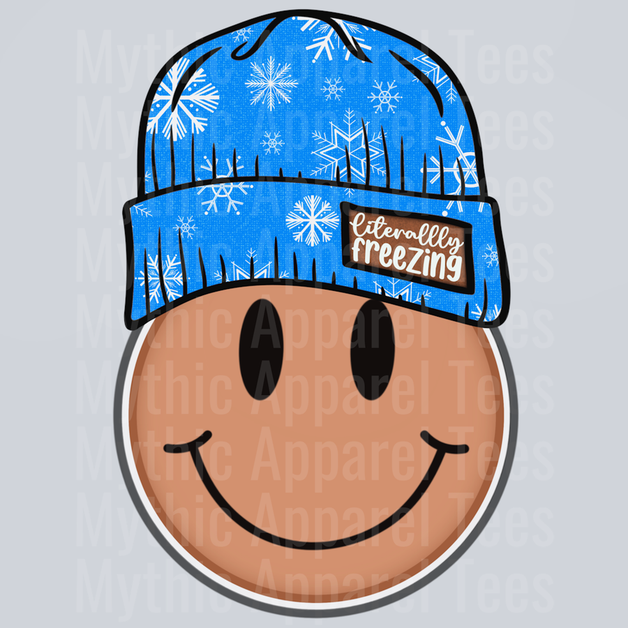 Literally freezing smiley DTF Winter Transfers