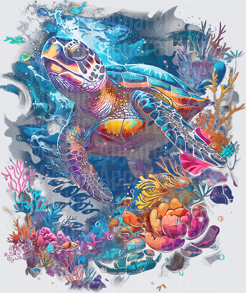 Sea Turtle Beach Lover Ocean Animal Graphic Novelty Womens T-Shirt (1)