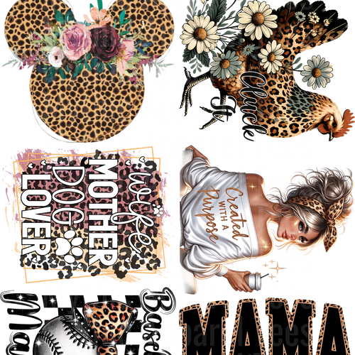GIRLY MIXED GANG SHEET 10 FULL SIZE IMAGES