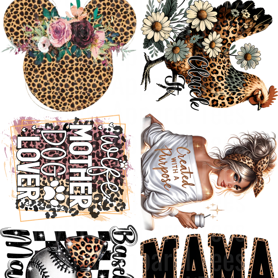 GIRLY MIXED GANG SHEET 10 FULL SIZE IMAGES