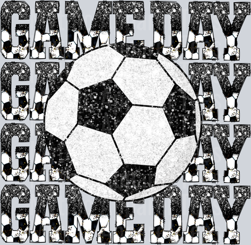 Gameday Soccer Ball Glitter Style DTF Soccer Transfers