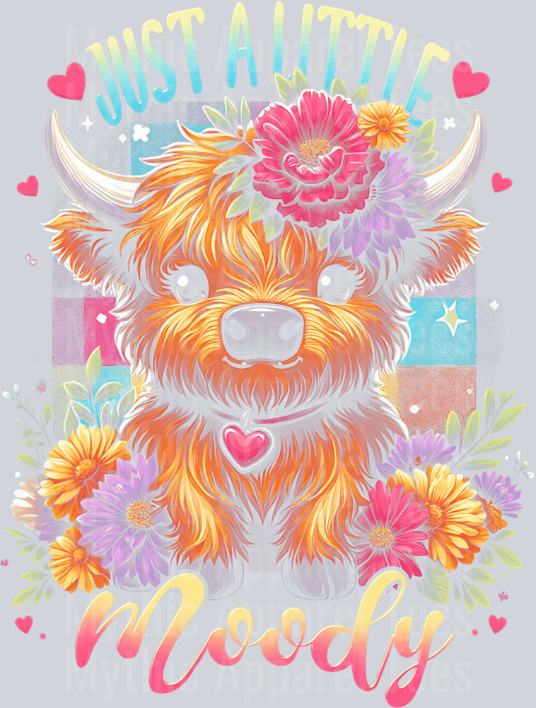Just a little moody Precious Highland Cow mom DTF Highland Cow Transfers