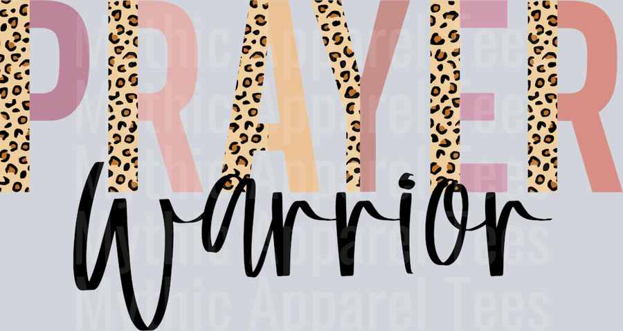 Pray warrior leopard DTF Religious Transfers