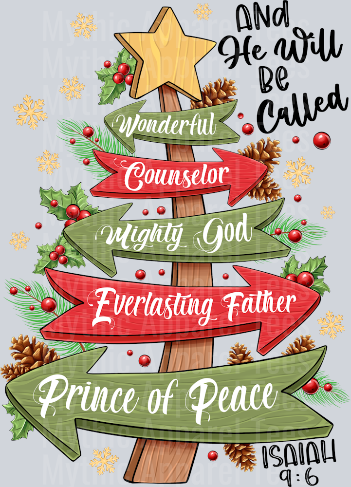 Wonderful counselor Christmas Tree Sign Religious