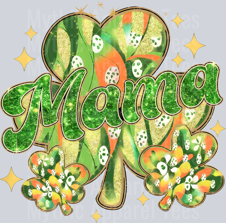 patricks mama Clover and shamrocks DTF St. Patrick's Day Transfers