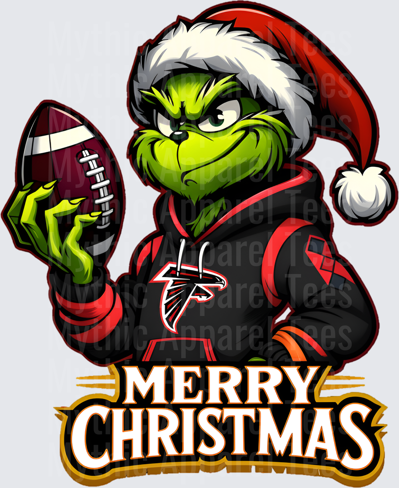 Grinch Santa Hat Atlanta Falcons Hoodie Football Merry Christmas