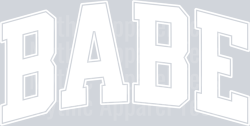 Babe Glam Words Varsity Letters