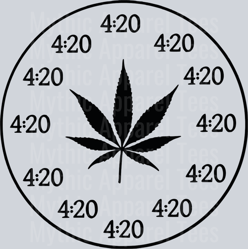 4:20 oclock weed plant DTF Weed Transfers