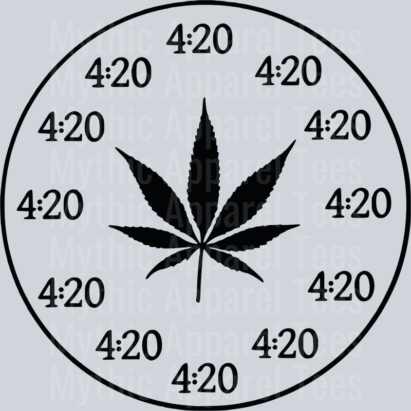4:20 oclock weed plant DTF Weed Transfers