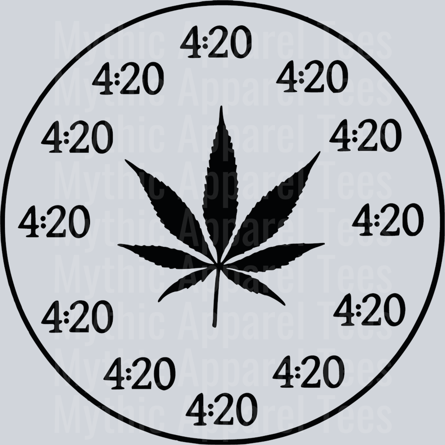 4:20 oclock weed plant DTF Weed Transfers