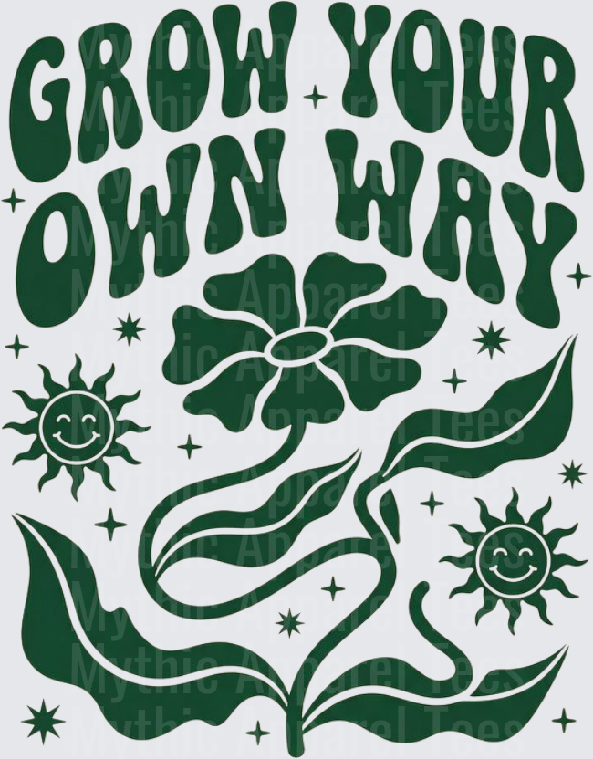 Plant Lovers Grow Your Own Way Retro Groovy Floral Smiley Sun